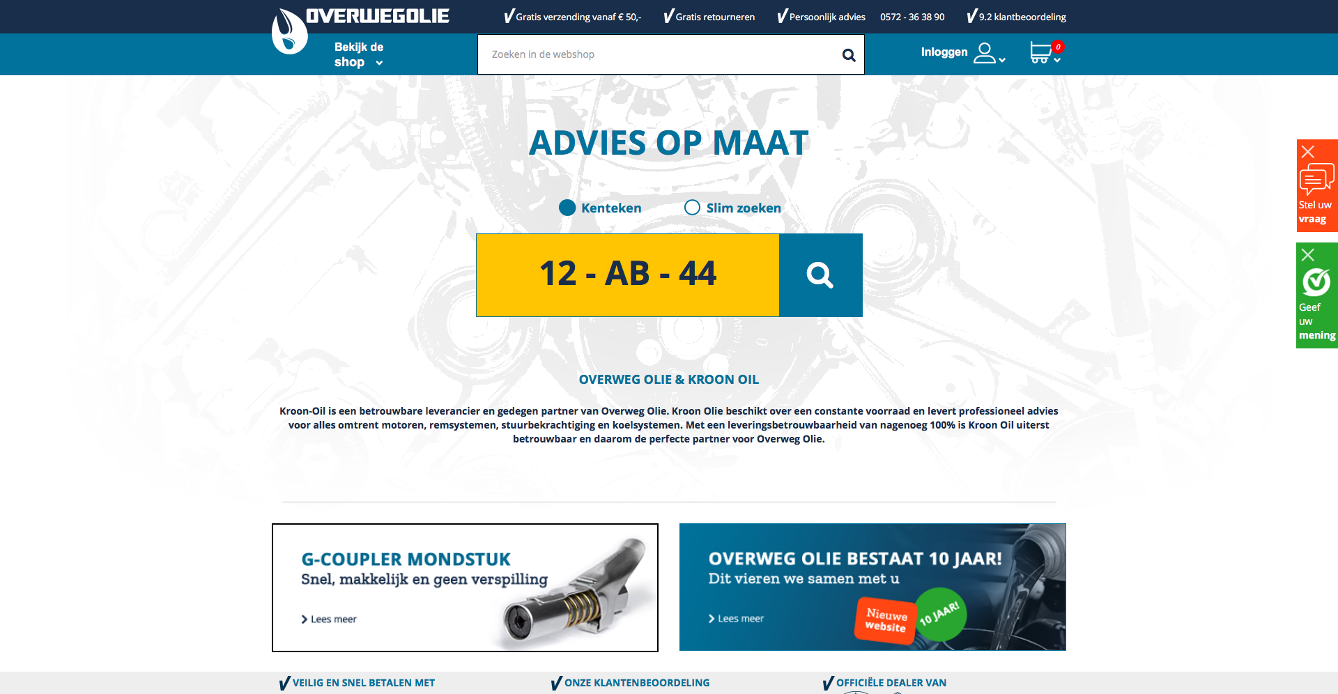 Overweg Olie website