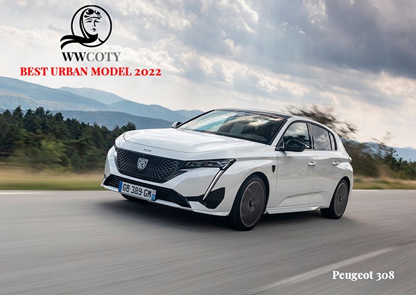 Nieuwe PEUGEOT 308 is Women&#039;s World Car of the Year 2022 in categorie stadsauto&#039;s